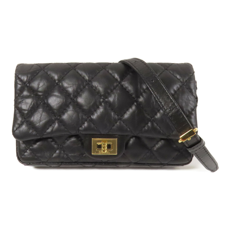 CHANEL 牛皮皮革2.55 Waist Bag金扣腰包-0