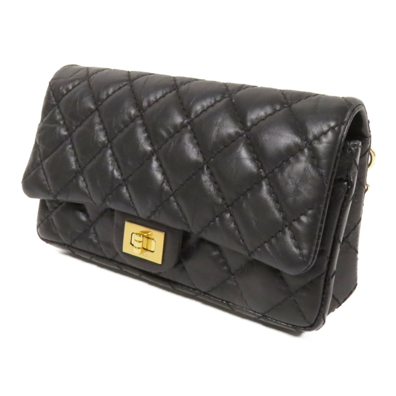 CHANEL 牛皮皮革2.55 Waist Bag金扣腰包-2