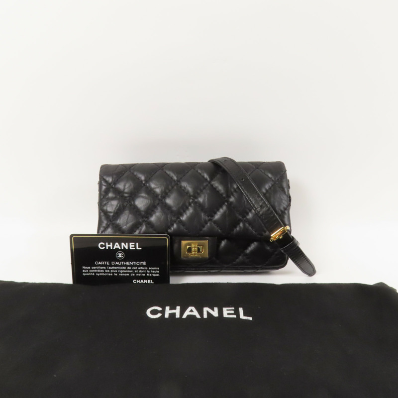 CHANEL 牛皮皮革2.55 Waist Bag金扣腰包-10