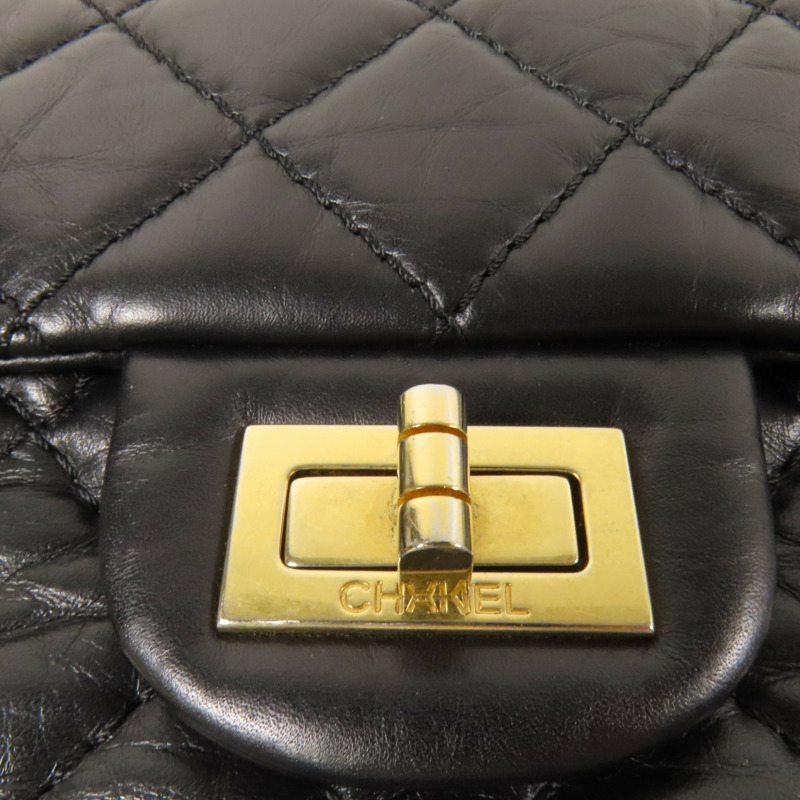 CHANEL 牛皮皮革2.55金扣鏈帶肩背袋-6