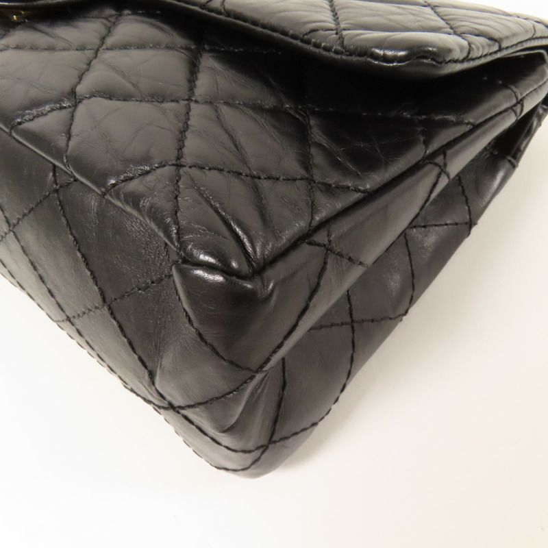 CHANEL 牛皮皮革2.55金扣鏈帶肩背袋-10