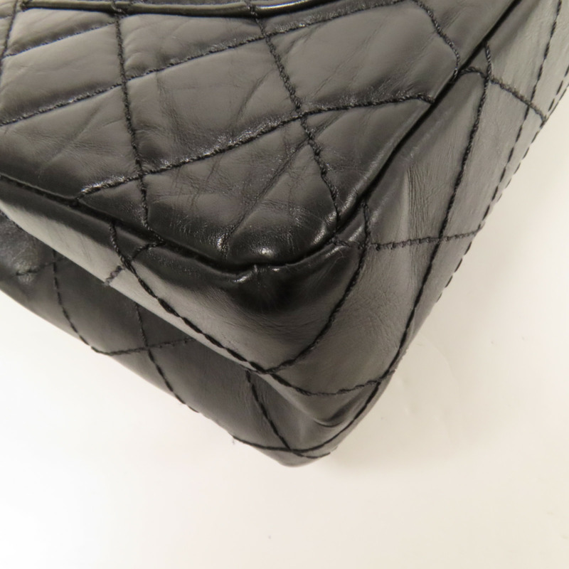 CHANEL 牛皮皮革2.55金扣鏈帶肩背袋-11