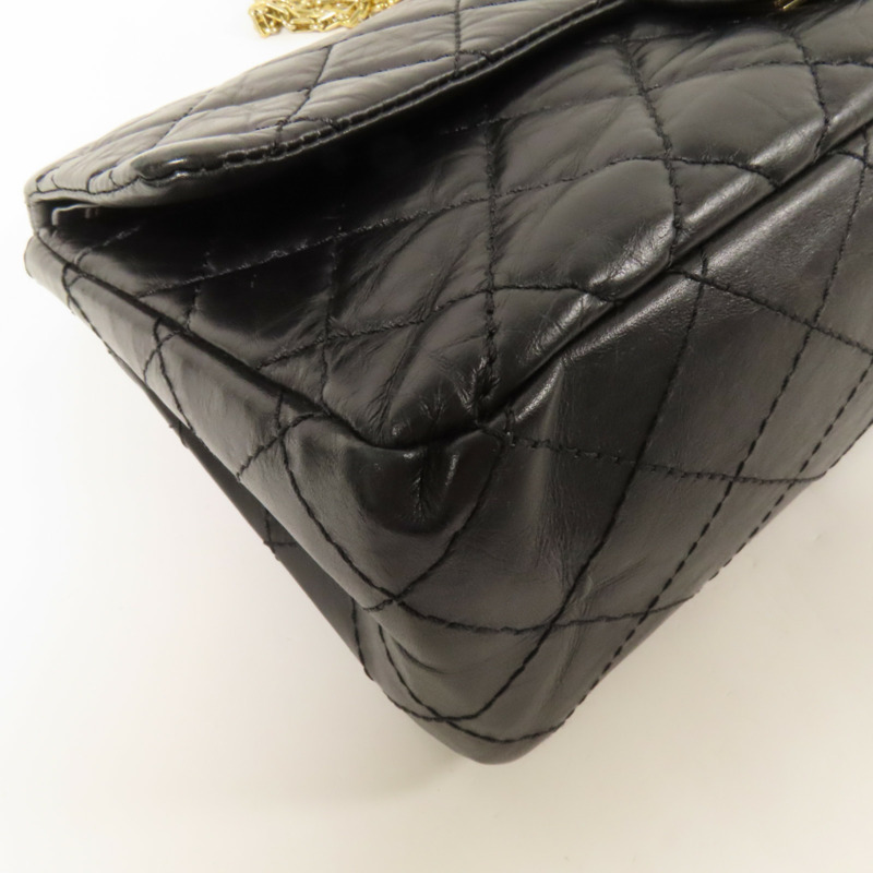 CHANEL 牛皮皮革2.55金扣鏈帶肩背袋-12
