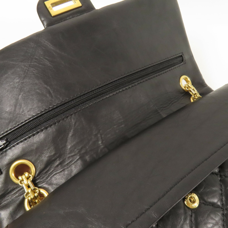 CHANEL 牛皮皮革2.55金扣鏈帶肩背袋-14