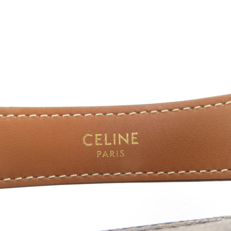 CELINE 塗層帆布AvaTriomphe金扣肩背袋-9