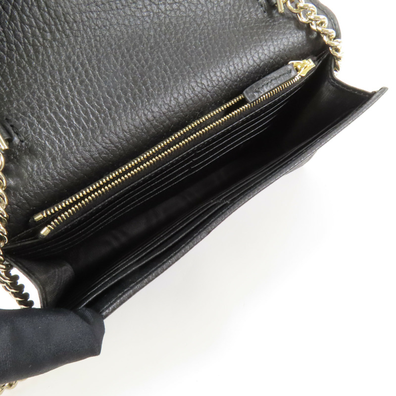 GUCCI 牛皮皮革GG Interlocking金扣鏈帶肩背袋-4