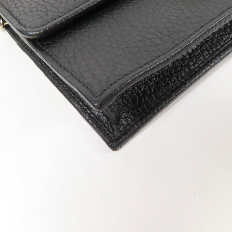 GUCCI 牛皮皮革GG Interlocking金扣鏈帶肩背袋-10