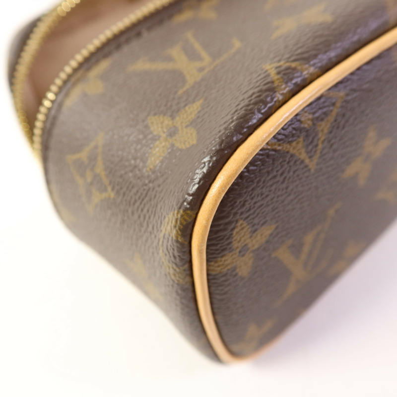 LOUIS VUITTON Monogram Nice Nano金扣化妝袋-10