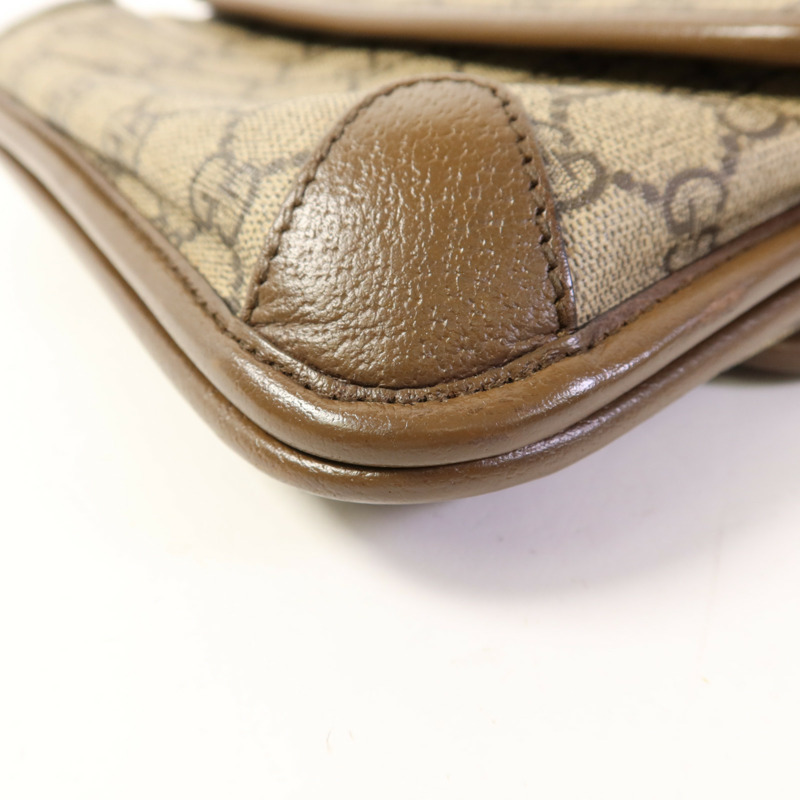GUCCI 塗層帆布Neo Small GG Supreme金扣肩背袋-14