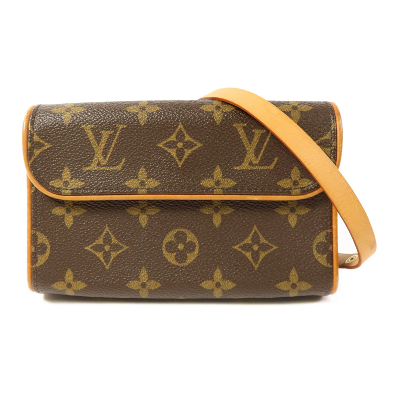 LOUIS VUITTON Monogram Pochette Florentine金扣腰包棕色-0