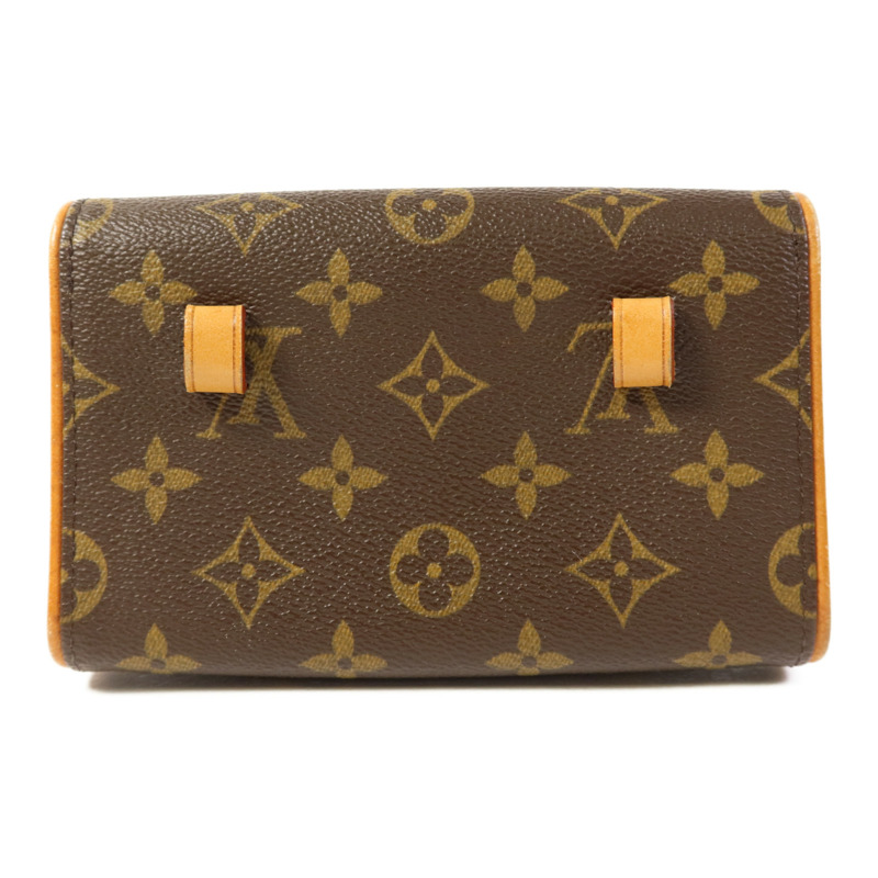 LOUIS VUITTON Monogram Pochette Florentine金扣腰包棕色-1