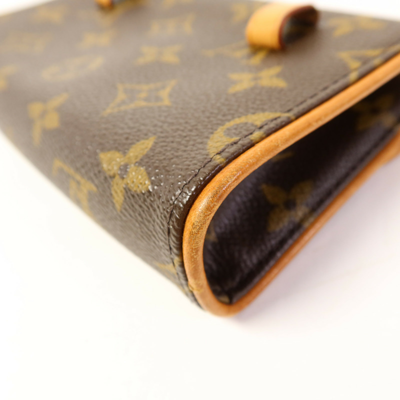 LOUIS VUITTON Monogram Pochette Florentine金扣腰包棕色-13