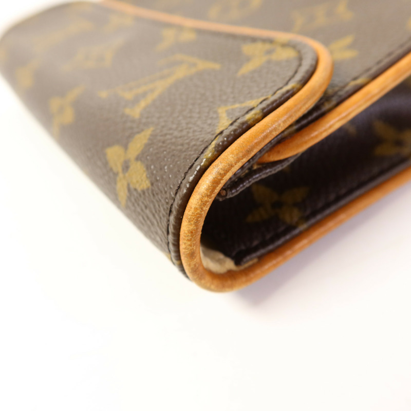 LOUIS VUITTON Monogram Pochette Florentine金扣腰包棕色-15