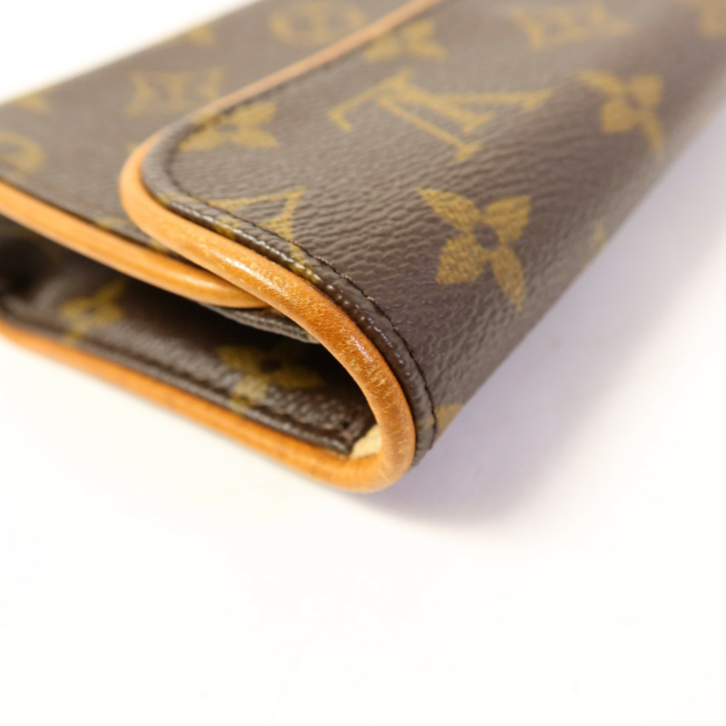 LOUIS VUITTON Monogram Pochette Florentine金扣腰包棕色-16