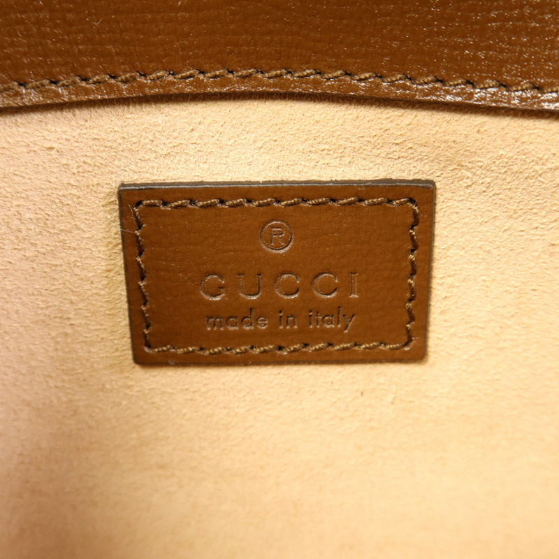 GUCCI 塗層帆布Horsebit 1955金扣手挽肩背兩用袋-6