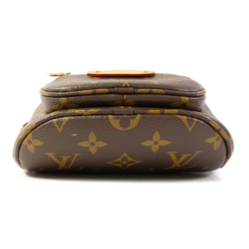 LOUIS VUITTON Monogram Mini Bumbag金扣手挽肩背兩用袋棕色-3