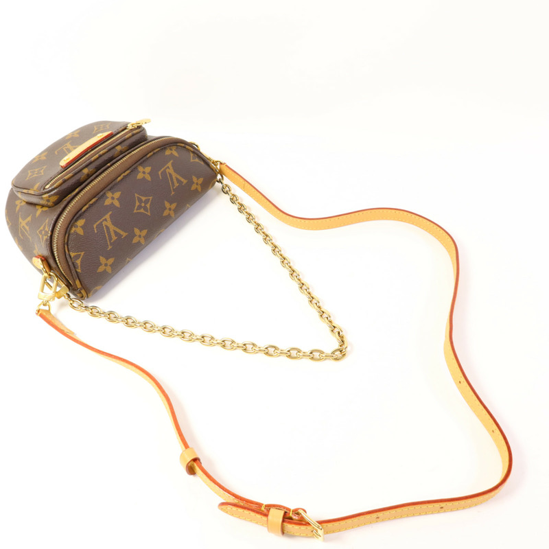 LOUIS VUITTON Monogram Mini Bumbag金扣手挽肩背兩用袋棕色-4
