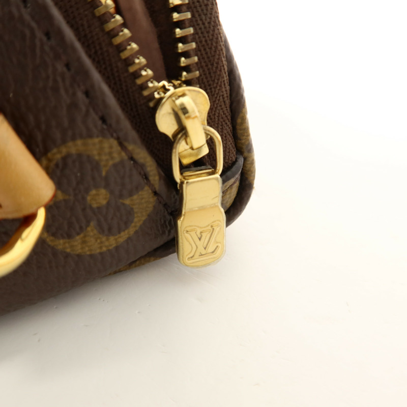 LOUIS VUITTON Monogram Mini Bumbag金扣手挽肩背兩用袋棕色-8