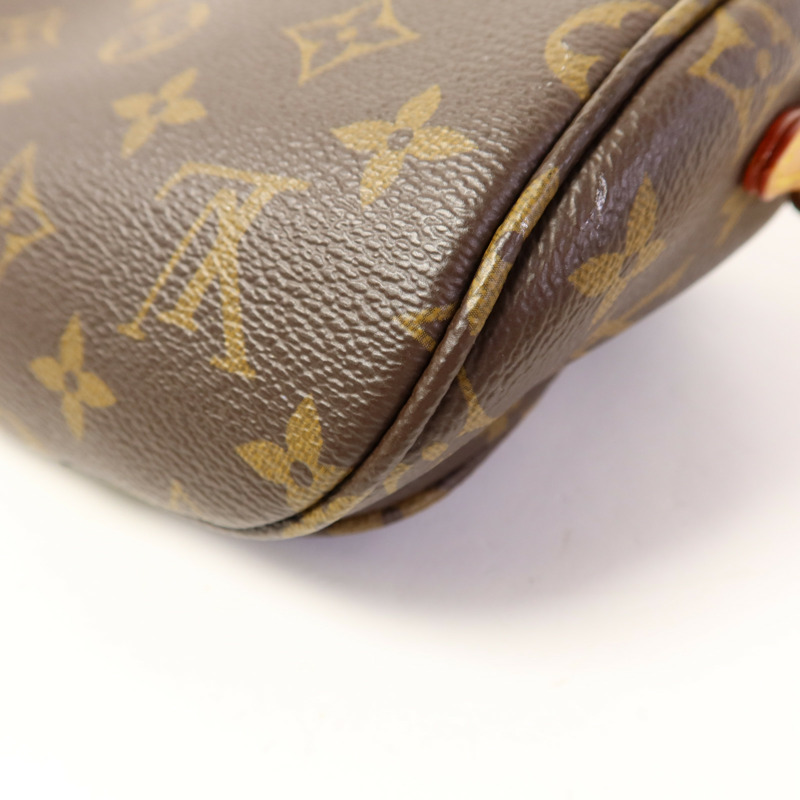 LOUIS VUITTON Monogram Mini Bumbag金扣手挽肩背兩用袋棕色-11