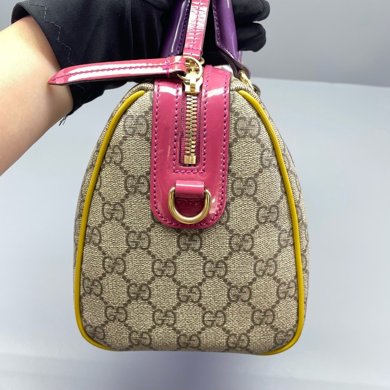 Gucci古馳波士頓枕頭包老花 手提包 肩背包-4