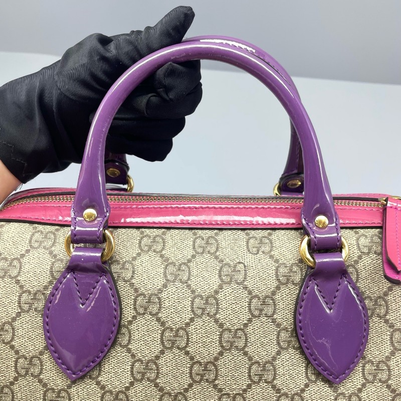 Gucci古馳波士頓枕頭包老花 手提包 肩背包-14