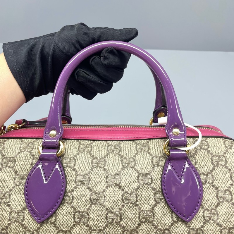 Gucci古馳波士頓枕頭包老花 手提包 肩背包-17