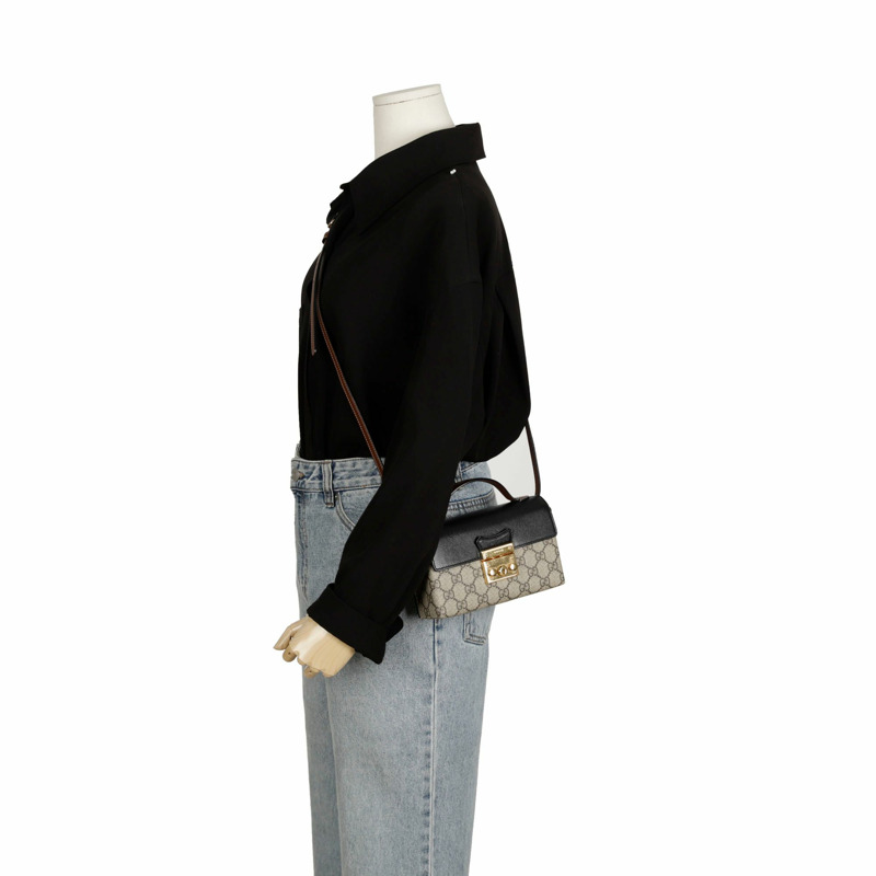 GUCCI 掛鎖迷你頂部提把托特單肩包 652683-10