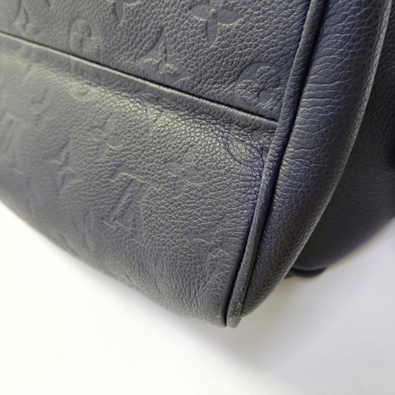 LOUIS VUITTON SPEEDY 25 深藍色牛皮壓紋波士頓包肩背包手提包斜背包 金色五金 可拆卸肩帶-13