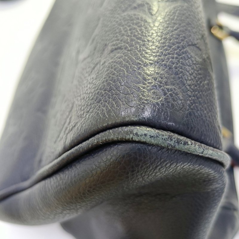 LOUIS VUITTON SPEEDY 25 深藍色牛皮壓紋波士頓包肩背包手提包斜背包 金色五金 可拆卸肩帶-14