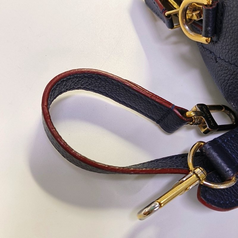 LOUIS VUITTON SPEEDY 25 深藍色牛皮壓紋波士頓包肩背包手提包斜背包 金色五金 可拆卸肩帶-18