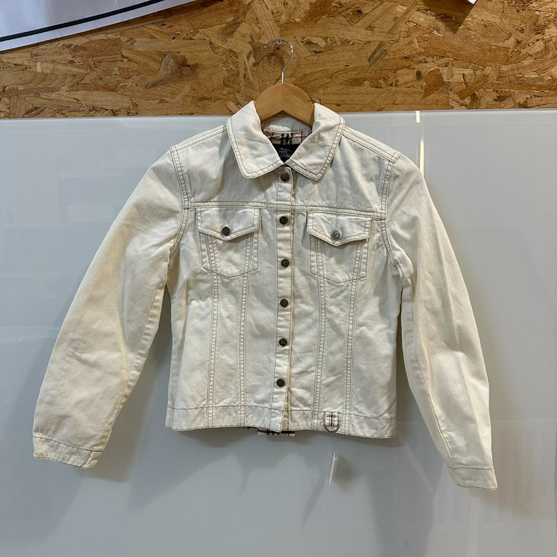 【美收精品】BURBERRY 米白牛仔外套 4-148【隔月月中將轉賣至日本 上架期限30天】-0