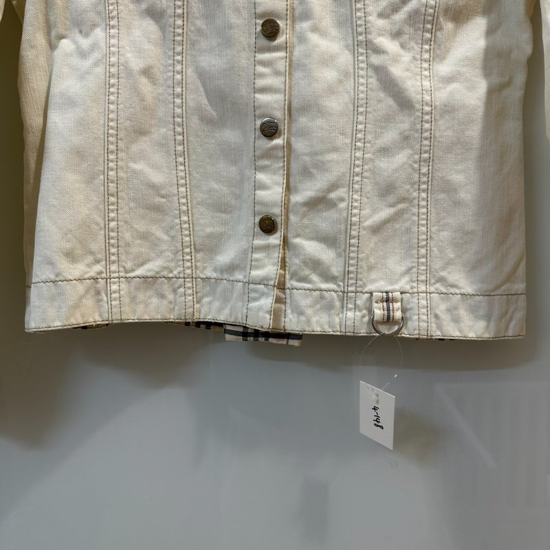 【美收精品】BURBERRY 米白牛仔外套 4-148【隔月月中將轉賣至日本 上架期限30天】-6