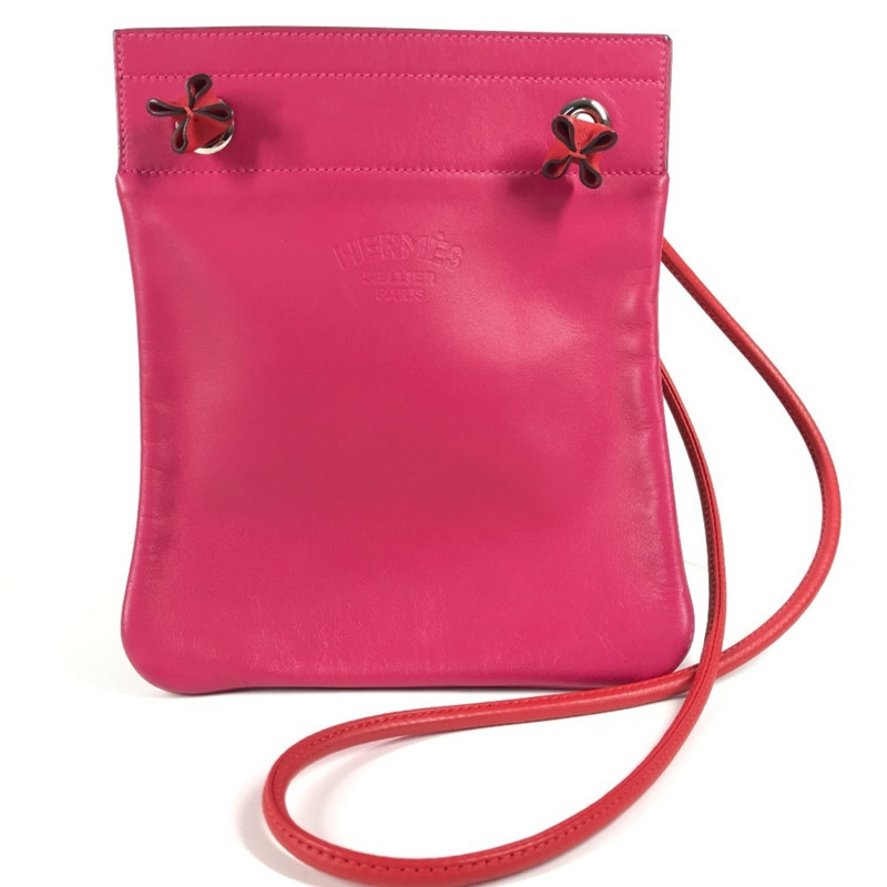 HERMES Bicolor Sac Aline 迷你粉紅皮革肩背包-0