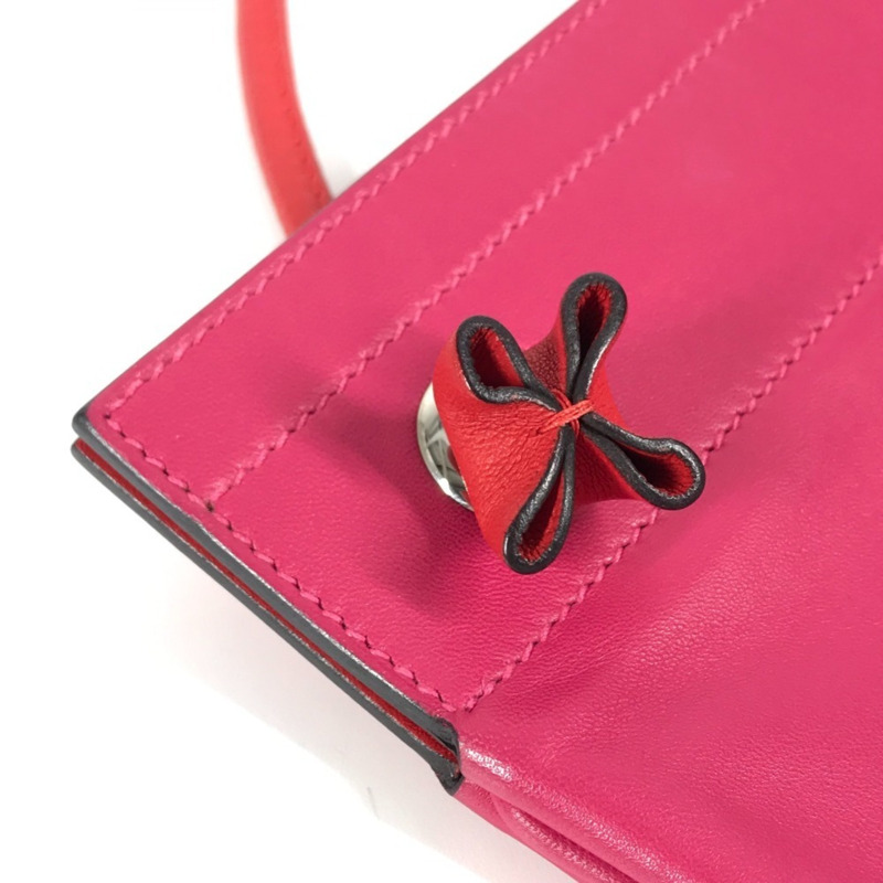 HERMES Bicolor Sac Aline 迷你粉紅皮革肩背包-5