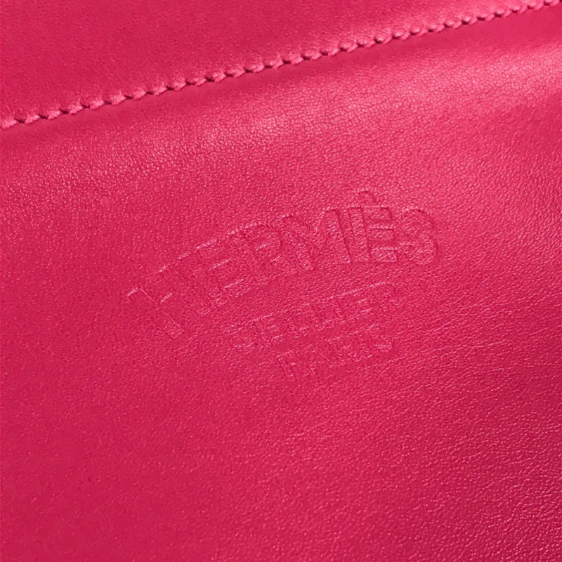 HERMES Bicolor Sac Aline 迷你粉紅皮革肩背包-9