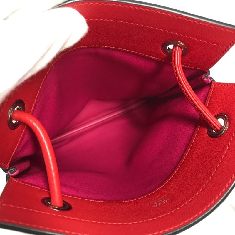 HERMES Bicolor Sac Aline 迷你粉紅皮革肩背包-11