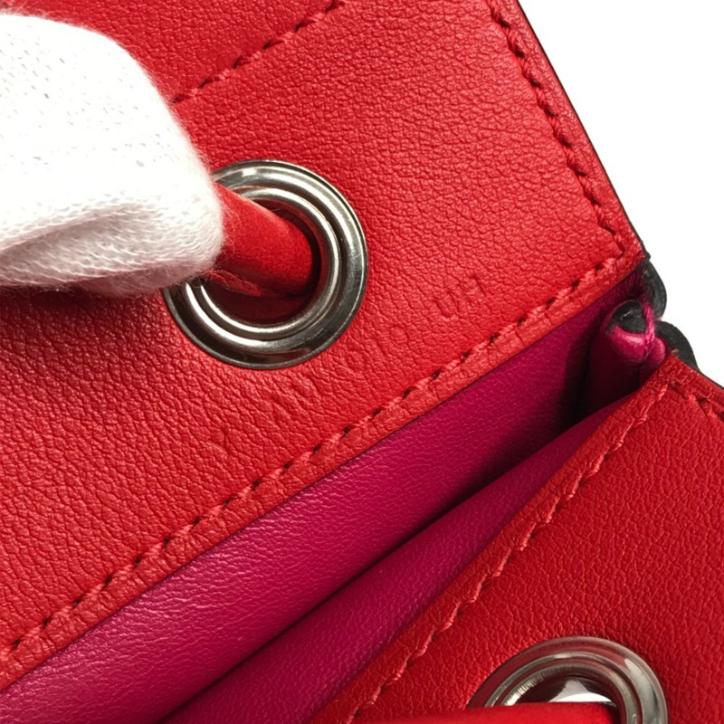 HERMES Bicolor Sac Aline 迷你粉紅皮革肩背包-13
