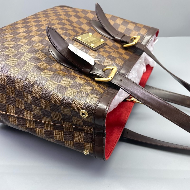LV hampstead棋盤格拼棕 手提包 肩背包-13