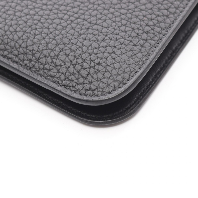 HERMES Dogon Duo GM 雙折長皮夾 Togo 皮革 黑色 Noir 二手 SHW W-6