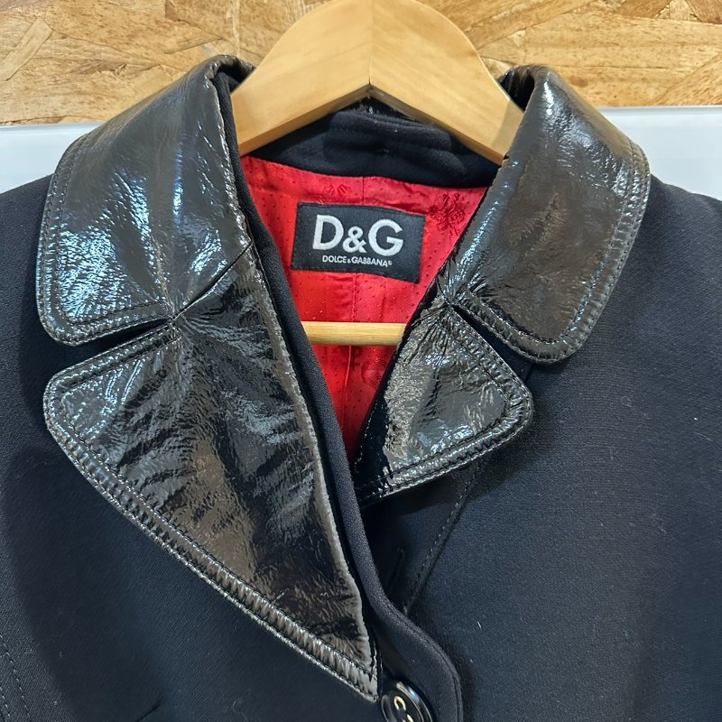 【美收精品】Dolce & Gabbana 黑紅拼接長版風衣外套 4-175【隔月月中將轉賣至日本 上架期限30天】-5
