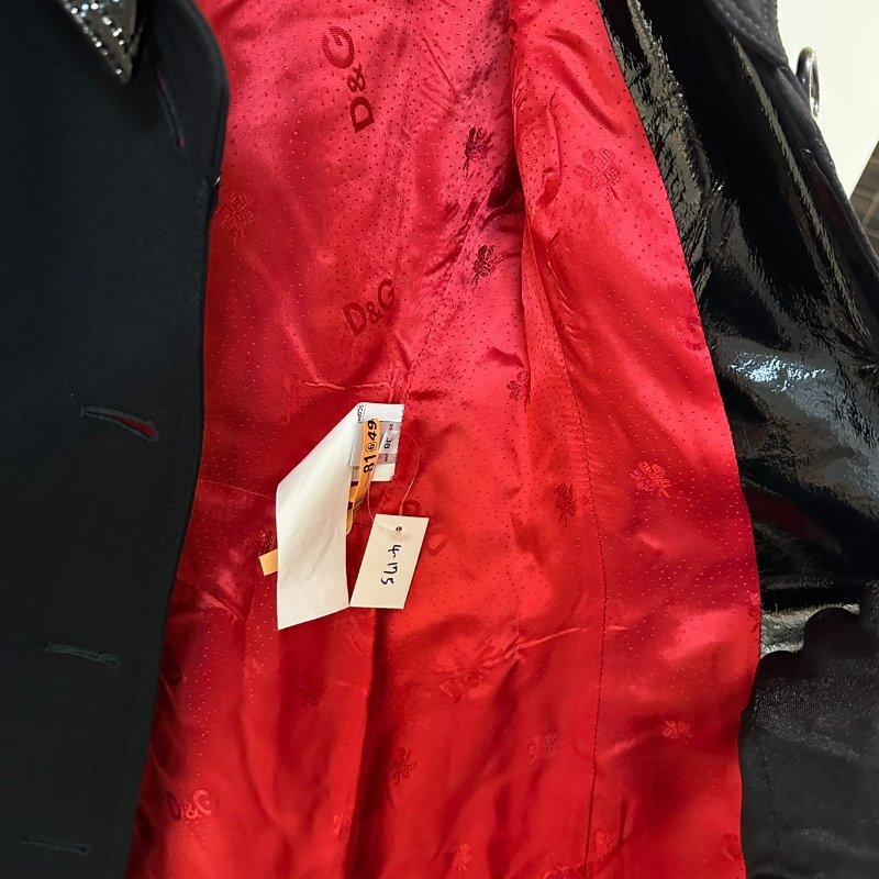 【美收精品】Dolce & Gabbana 黑紅拼接長版風衣外套 4-175【隔月月中將轉賣至日本 上架期限30天】-8