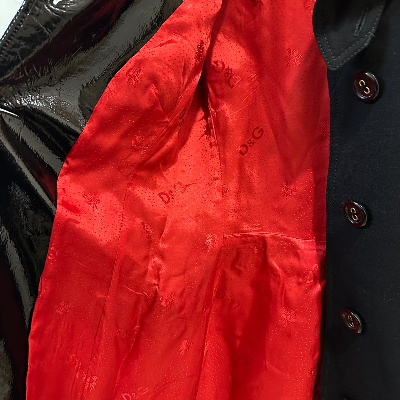 【美收精品】Dolce & Gabbana 黑紅拼接長版風衣外套 4-175【隔月月中將轉賣至日本 上架期限30天】-9