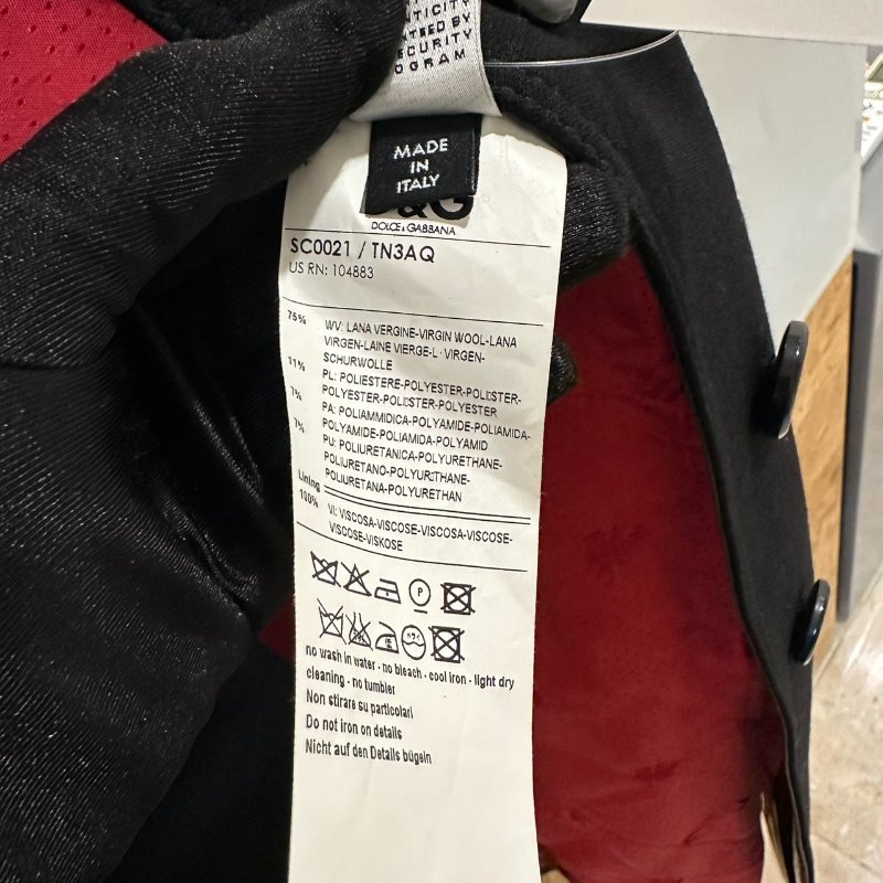 【美收精品】Dolce & Gabbana 黑紅拼接長版風衣外套 4-175【隔月月中將轉賣至日本 上架期限30天】-14