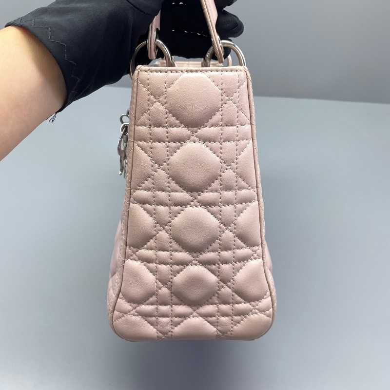 Dior Lady Dior粉色五格戴妃 手提包 肩背包-6