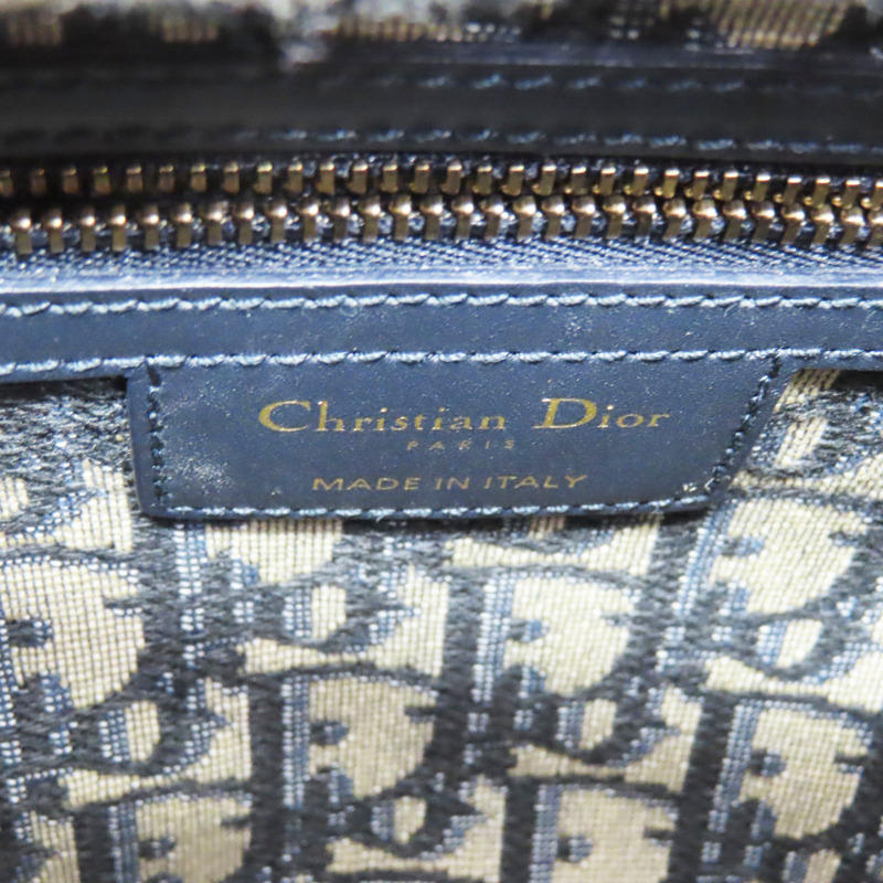 藍色老花 籐編 Lady Dior 两用包【Dior 迪奧】-6