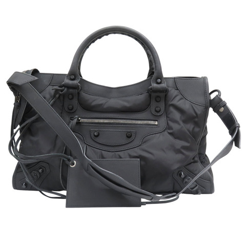 黑色 尼龍帆布 City 两用包【BALENCIAGA 巴黎世家】 115748