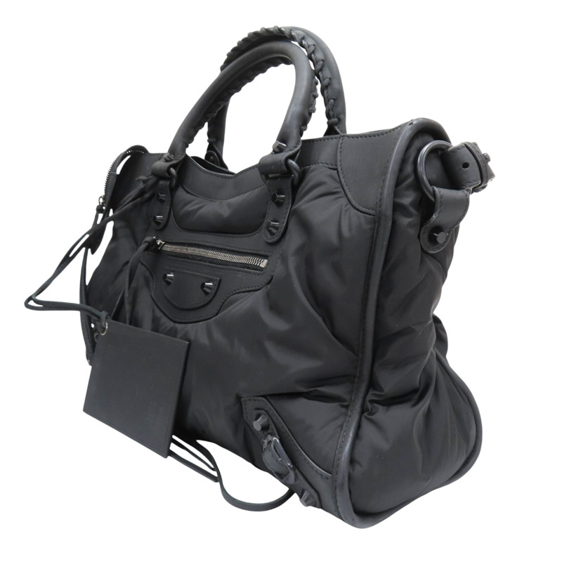 黑色 尼龍帆布 City 两用包【BALENCIAGA 巴黎世家】 115748-2