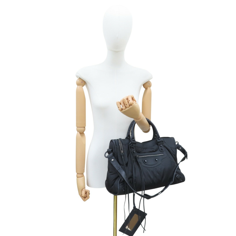 黑色 尼龍帆布 City 两用包【BALENCIAGA 巴黎世家】 115748-7