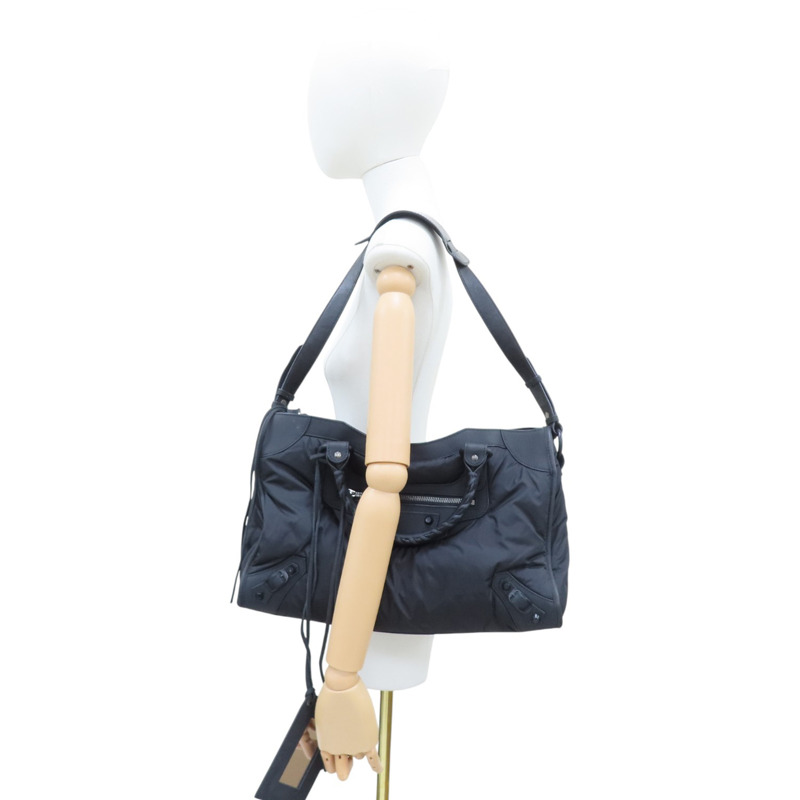 黑色 尼龍帆布 City 两用包【BALENCIAGA 巴黎世家】 115748-8