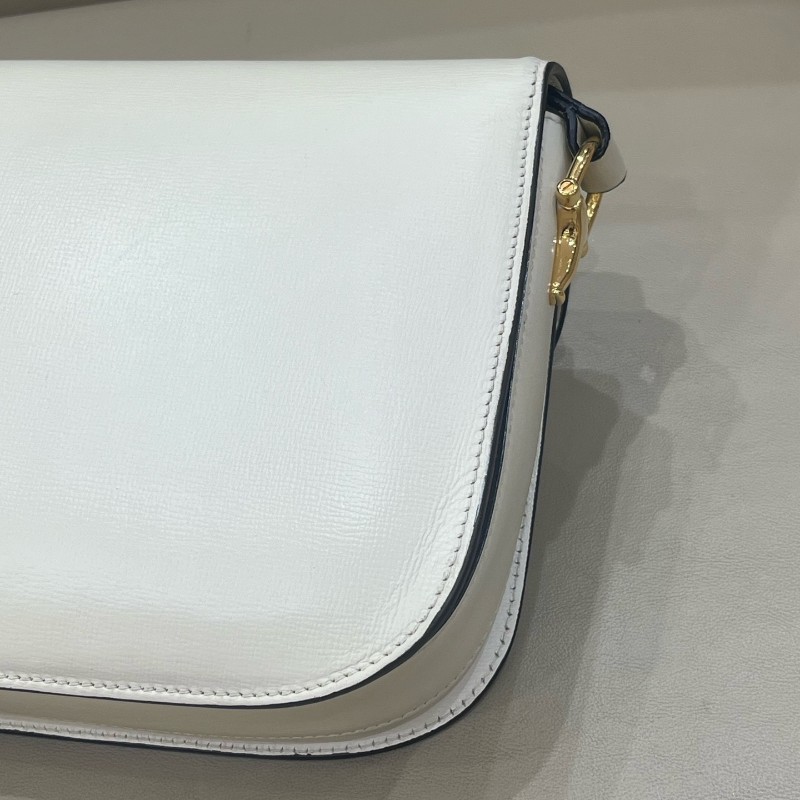 Gucci 1955白色全皮馬鞍包 肩背包斜背包-7